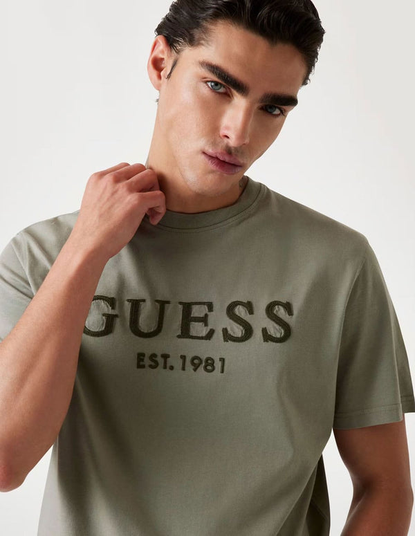 Camiseta GUESS con Logo Verde Hombre