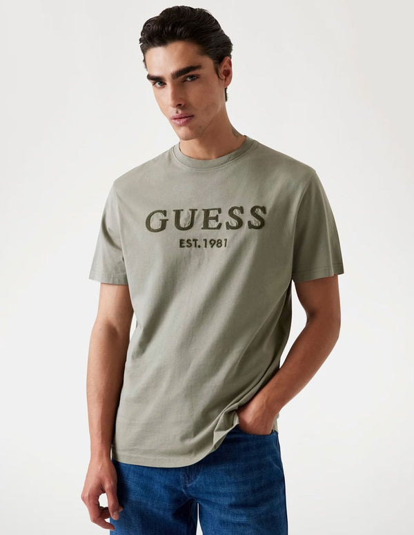 Camiseta GUESS con Logo Verde Hombre