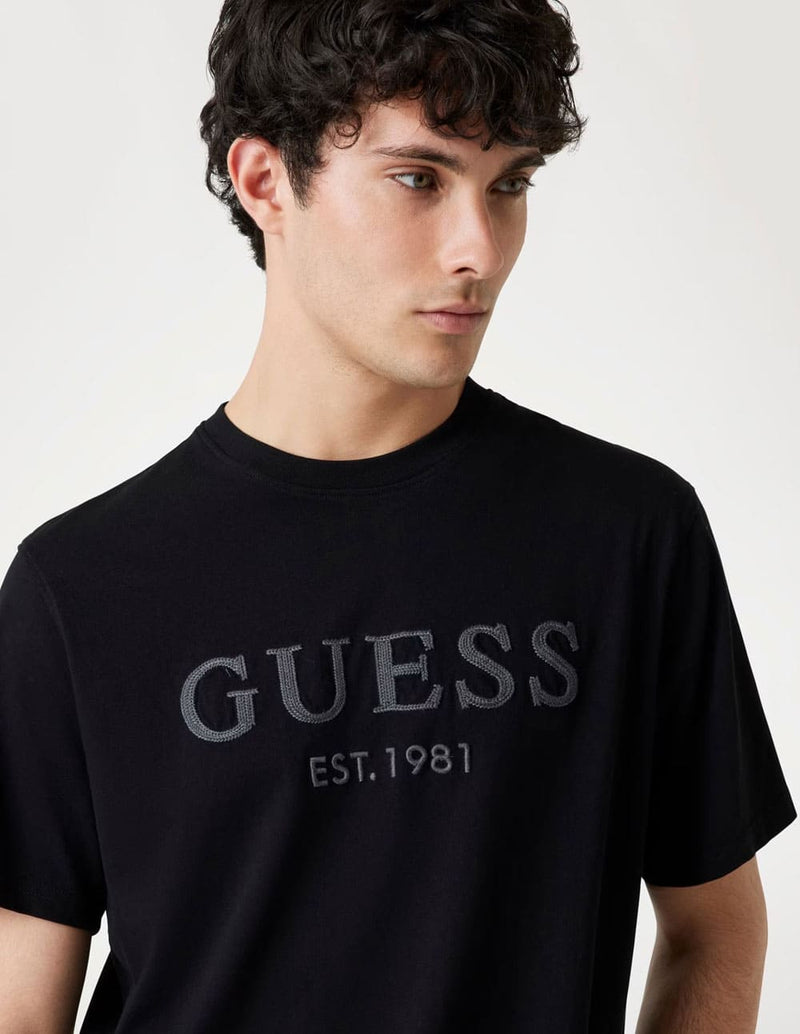 Camiseta GUESS con Logo Negra Hombre