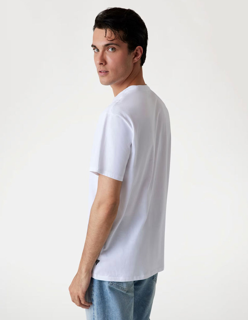 Camiseta GUESS con Logo en Relieve Blanca Hombre