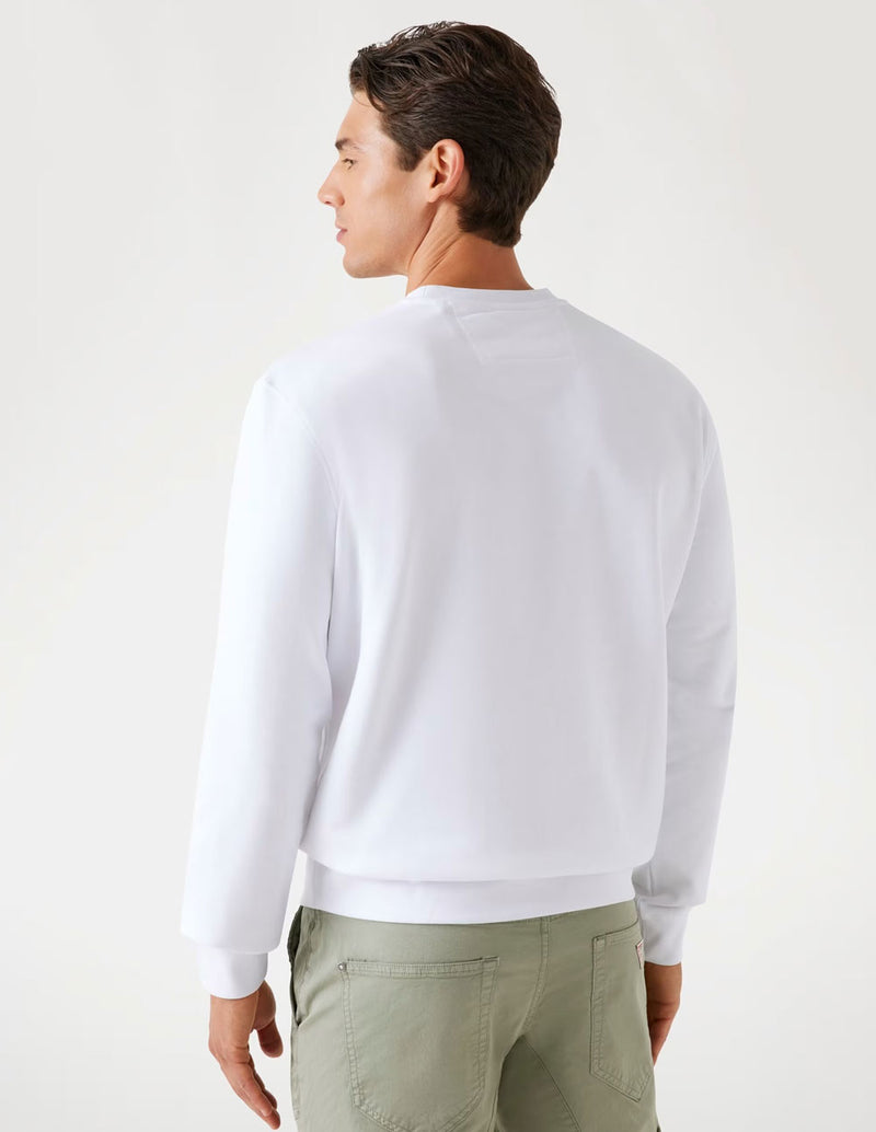 Sudadera GUESS con Logo Triángulo  Blanca Hombre