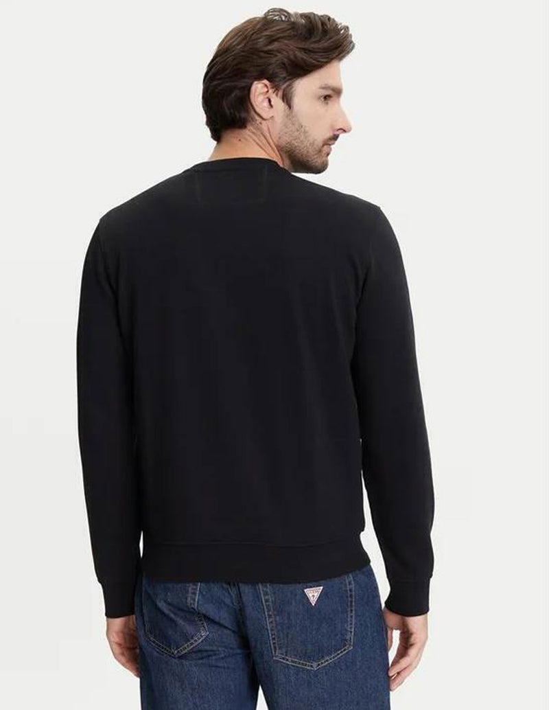 Sudadera GUESS con Logo Triángulo Negra Hombre