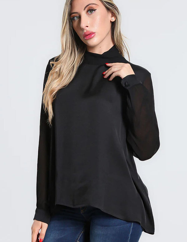 Blusa MET Caelie Negra Mujer