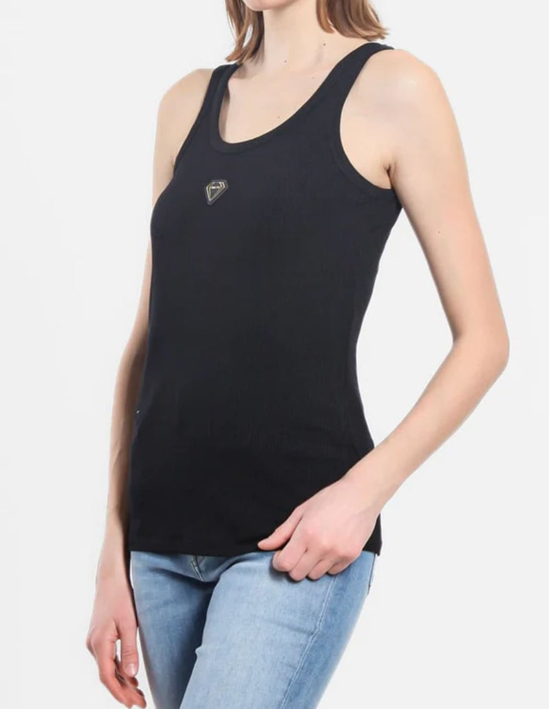 Camiseta MET con Logo Negra Mujer