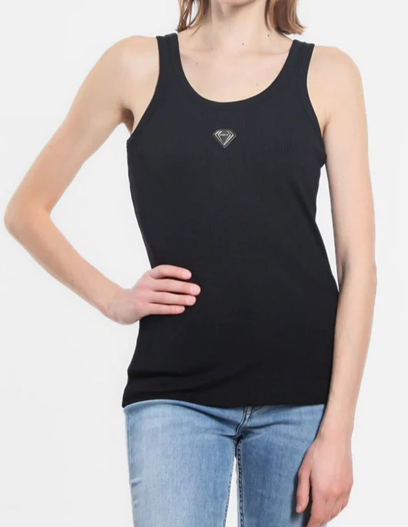 Camiseta MET con Logo Negra Mujer