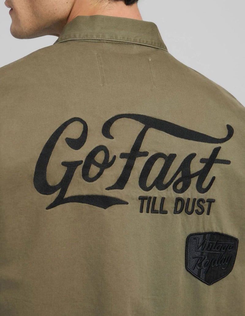 Chaqueta Replay Regular Fit con Parches Marrón Hombre