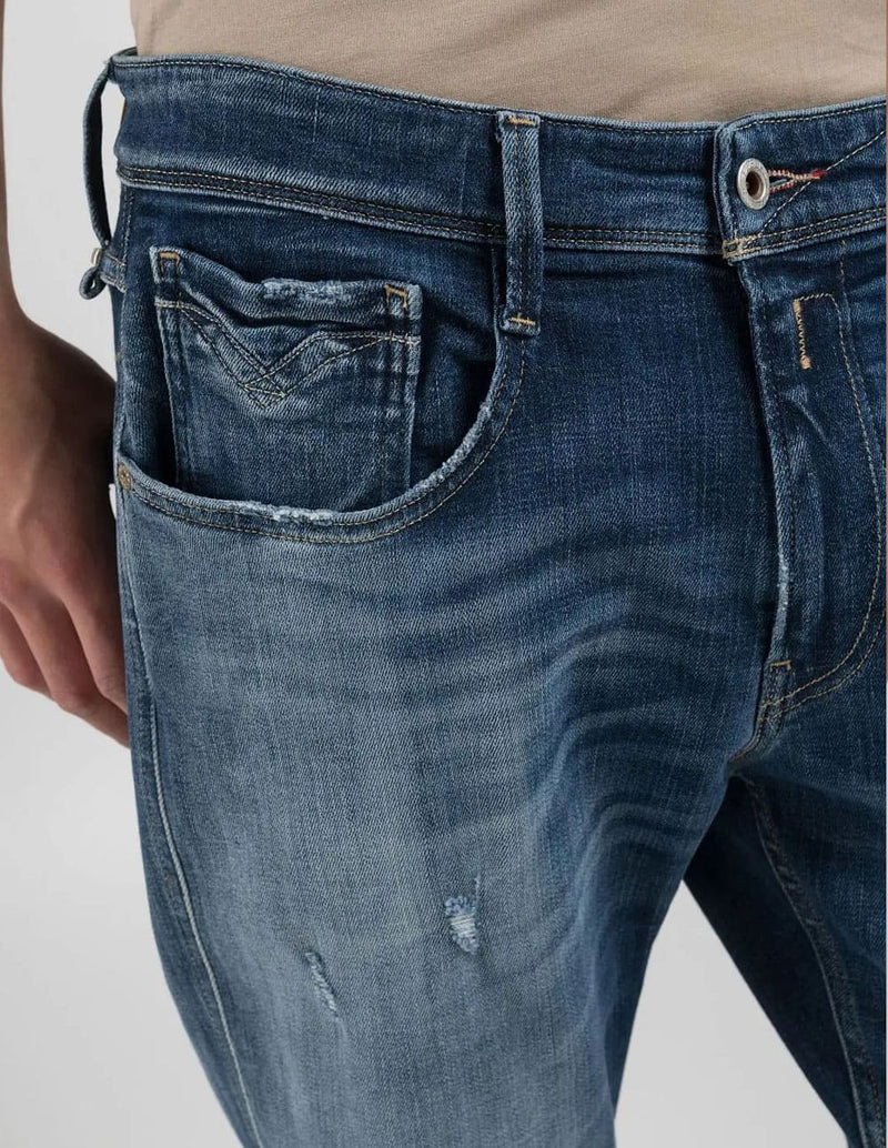 Pantalón Vaquero Replay Slim Fit Anbass Azul Hombre