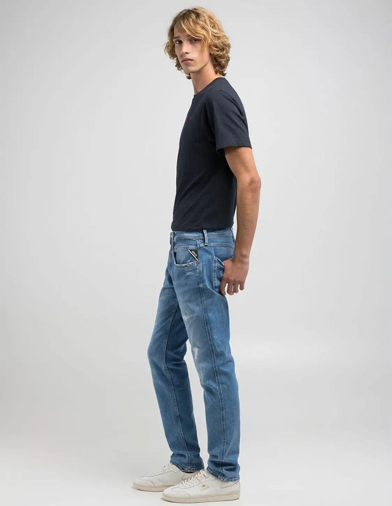 Pantalón Vaquero Replay Slim Fit Anbass Azul Hombre