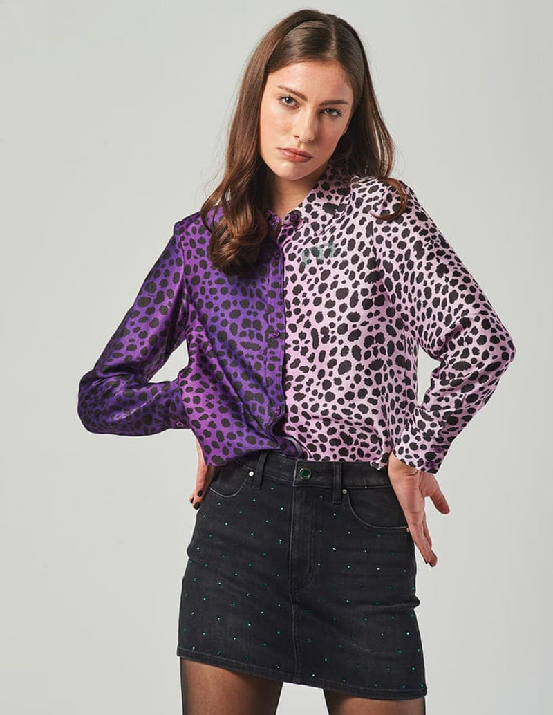 Camisa MET Estampada Morada Mujer