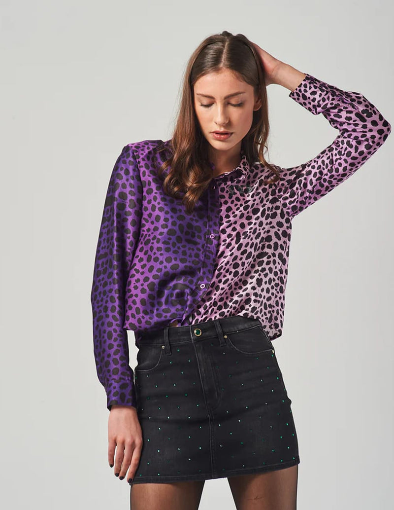 Camisa MET Estampada Morada Mujer