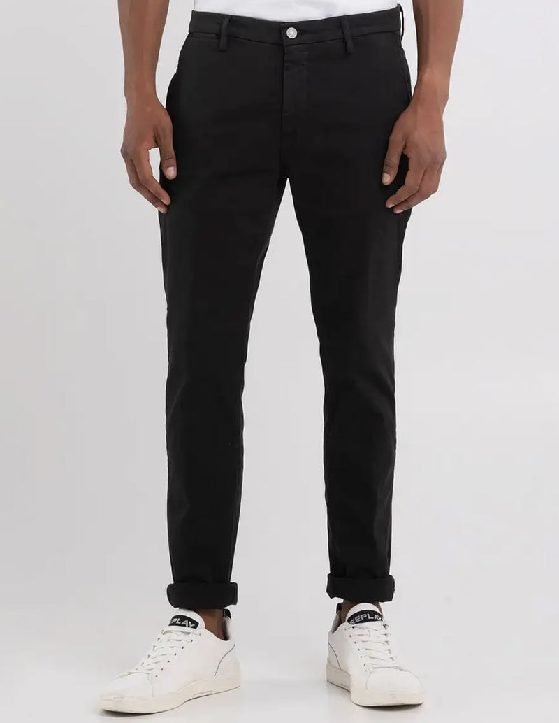 Pantalón Replay Slim Zeumar Negro Hombre