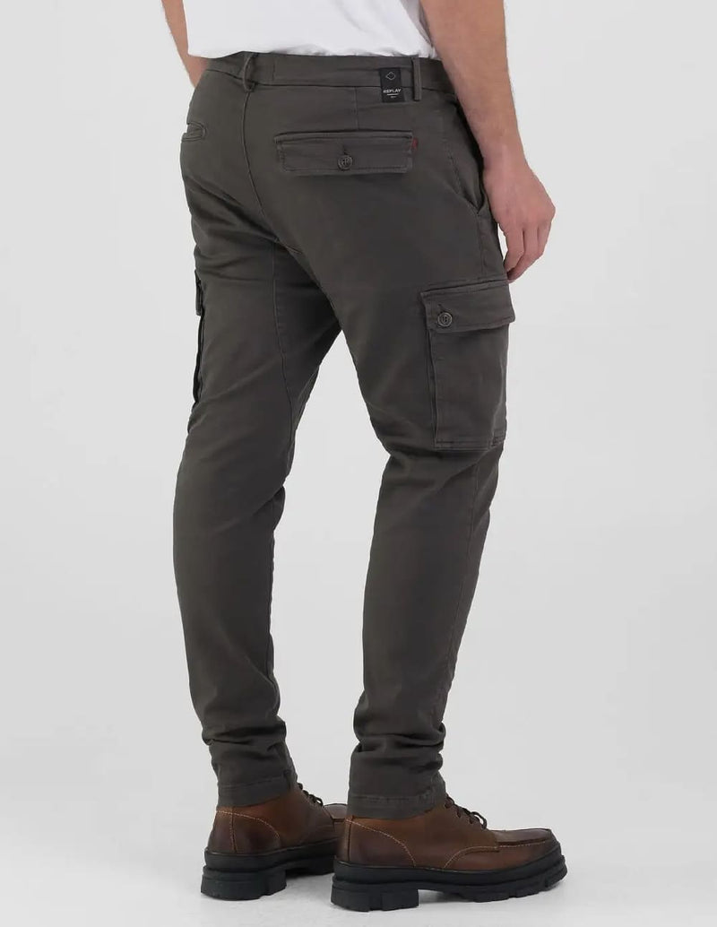 Pantalón Replay Cargo Slim Fit Jaan Gris Hombre