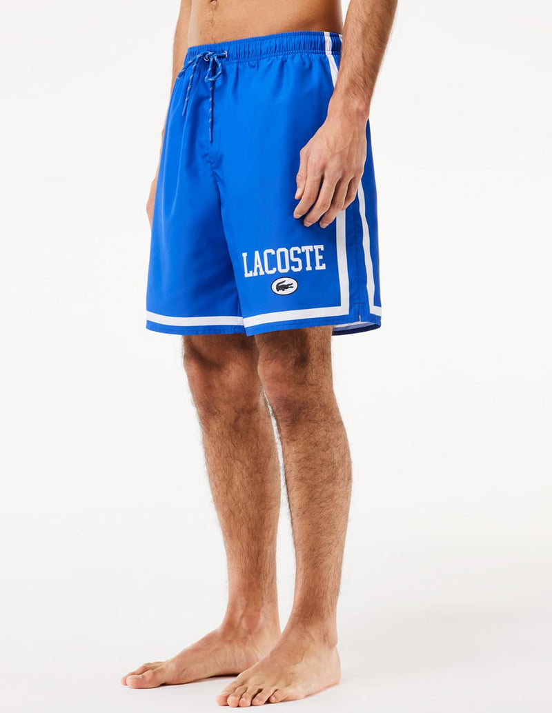 Bañador Lacoste con Logo Estampado Azul Hombre