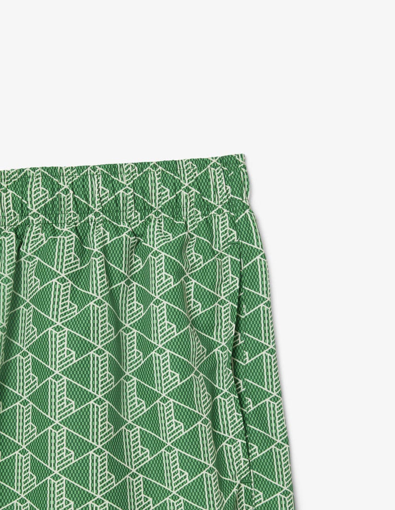 Bañador Lacoste con Logo Monogram Verde Hombre