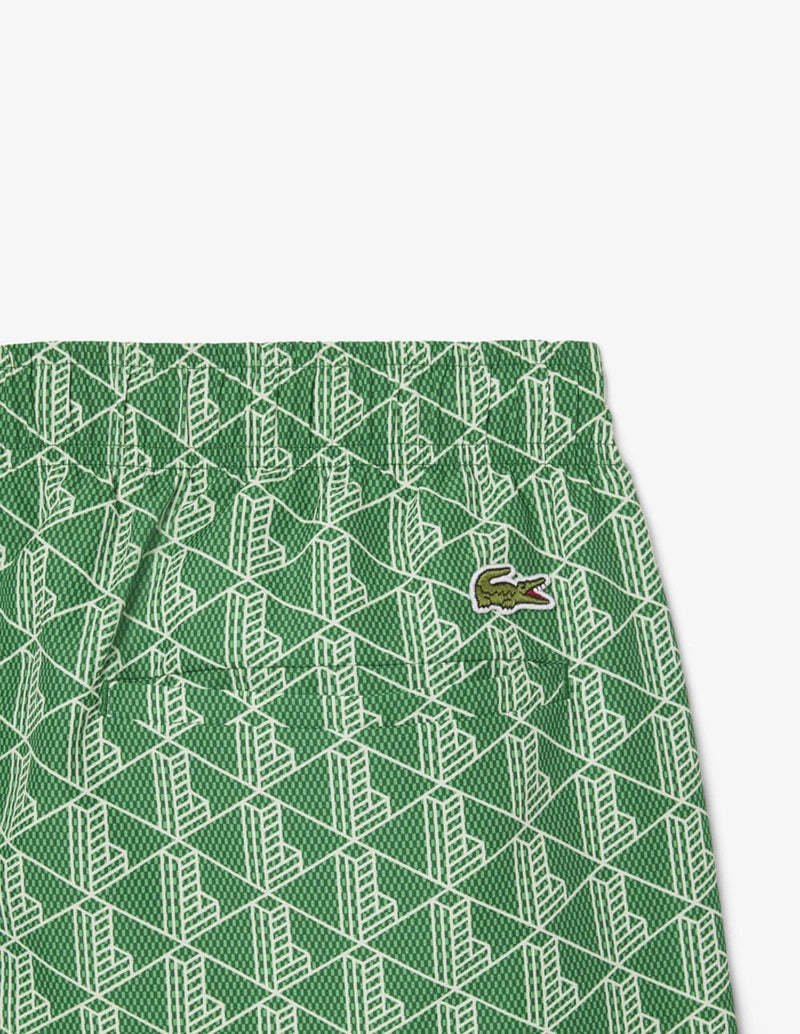 Bañador Lacoste con Logo Monogram Verde Hombre