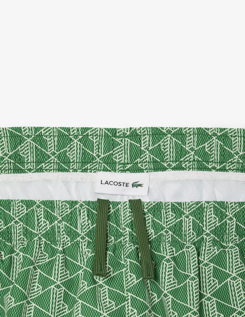 Bañador Lacoste con Logo Monogram Verde Hombre