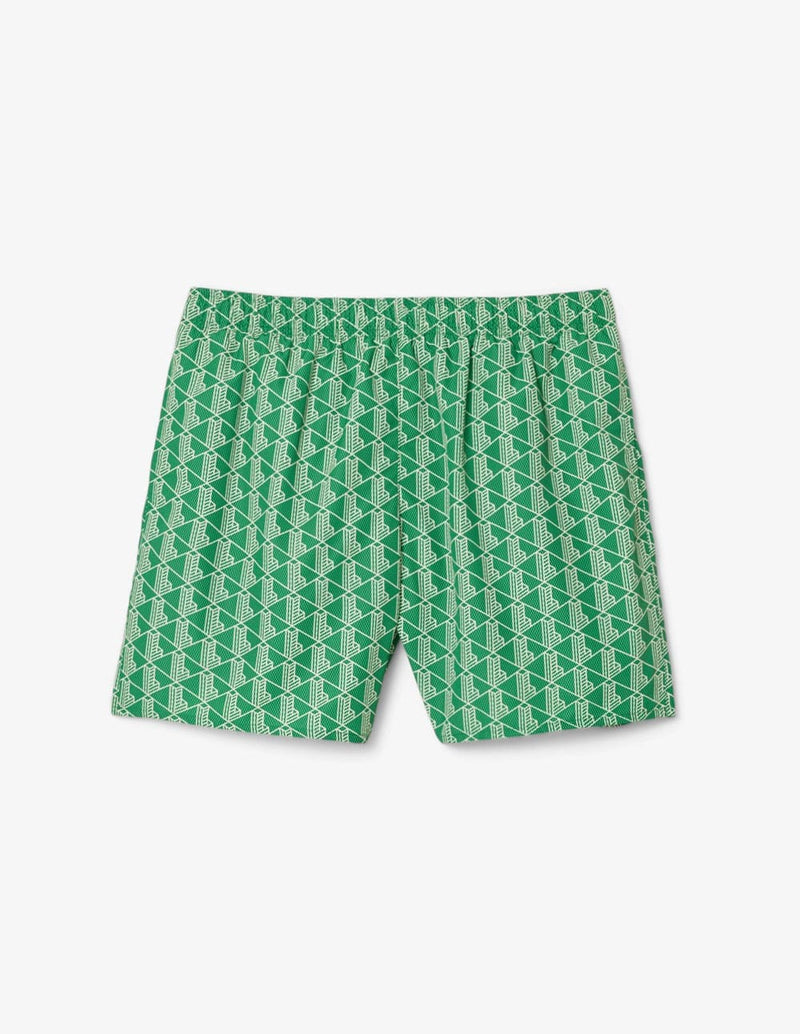 Bañador Lacoste con Logo Monogram Verde Hombre