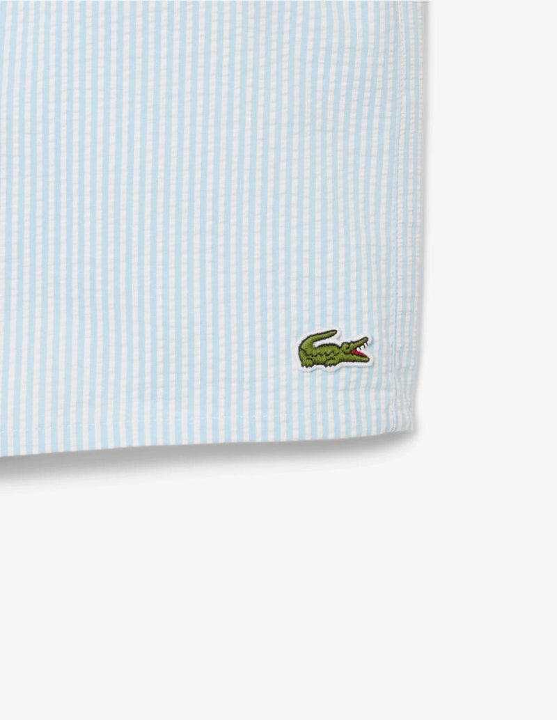 Bañador Lacoste Texturizado de Rayas Azul Hombre