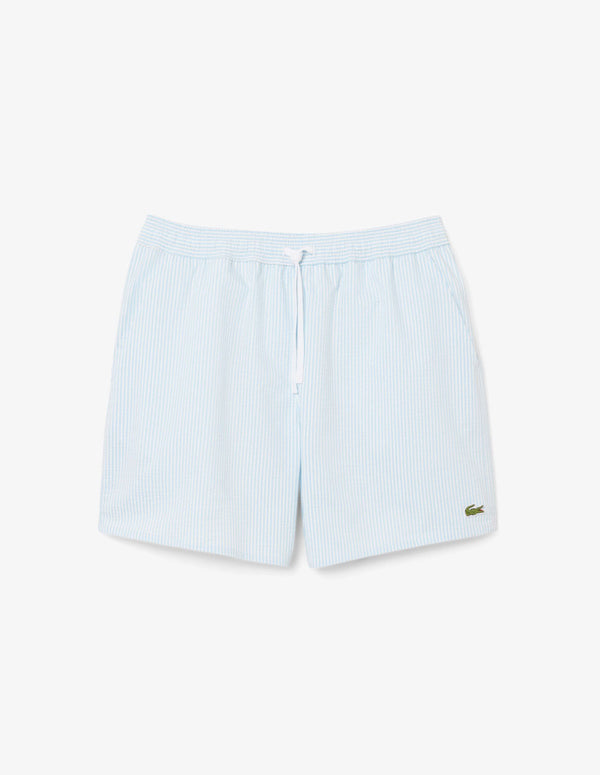 Bañador Lacoste Texturizado de Rayas Azul Hombre