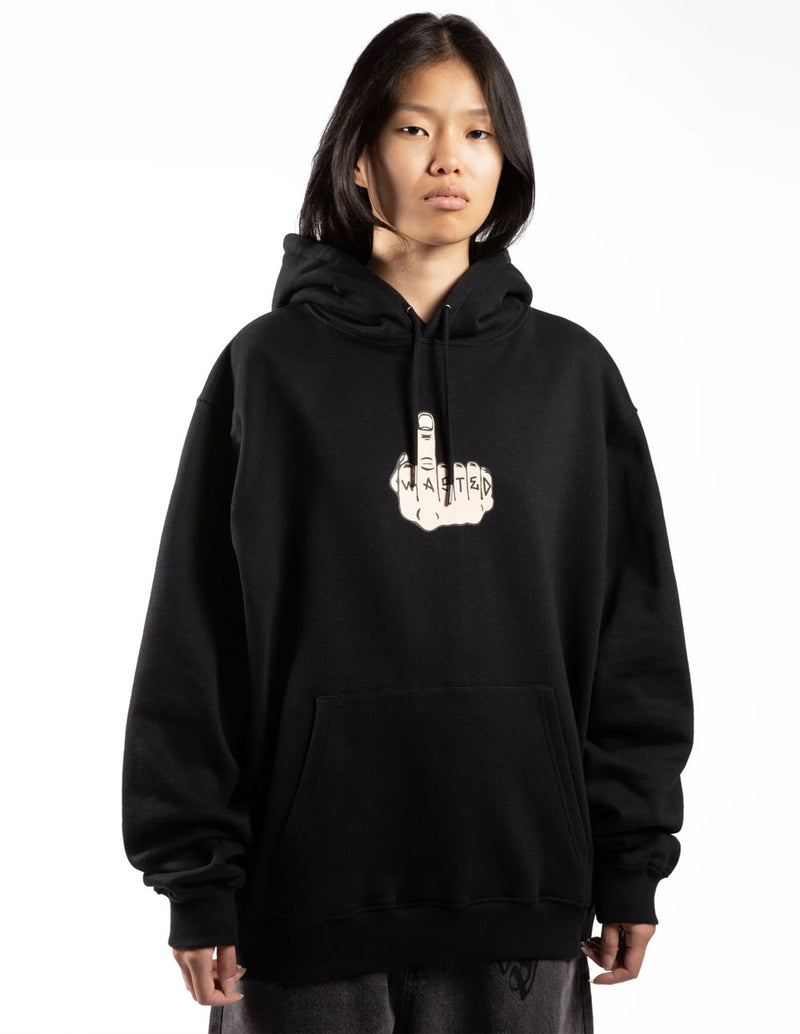 Sudadera con Capucha WASTED con Estampado Negra Unisex