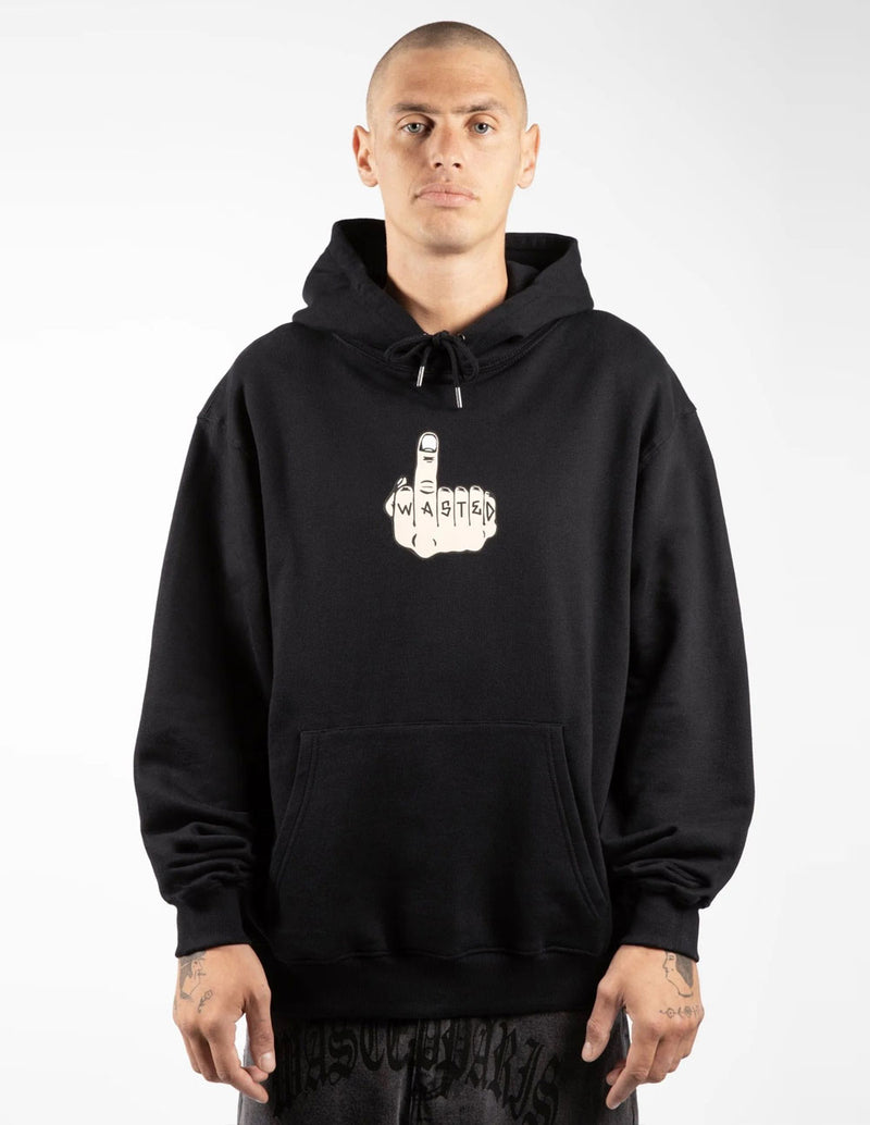 Sudadera con Capucha WASTED con Estampado Negra Unisex