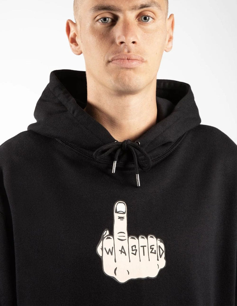 Sudadera con Capucha WASTED con Estampado Negra Unisex