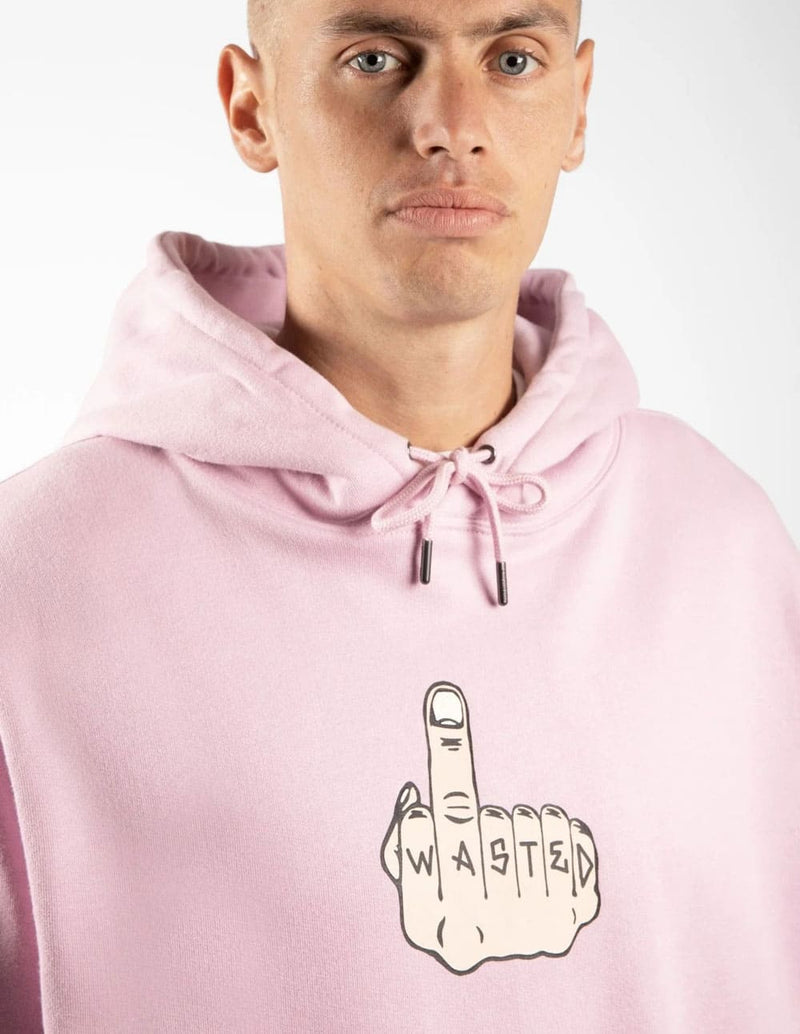 Sudadera con Capucha WASTED con Estampado Rosa Unisex