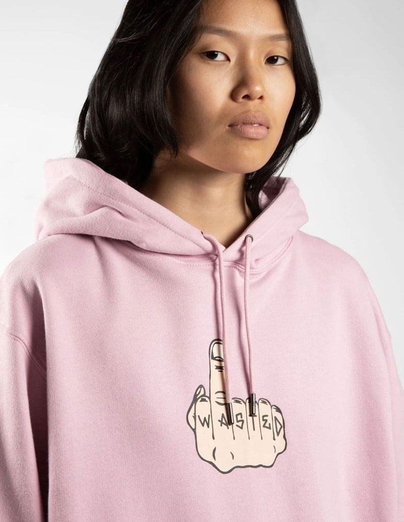 Sudadera con Capucha WASTED con Estampado Rosa Unisex