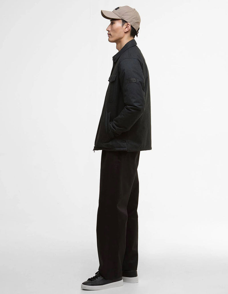 Chaqueta Barbour Check Distill Quilted Negra Hombre