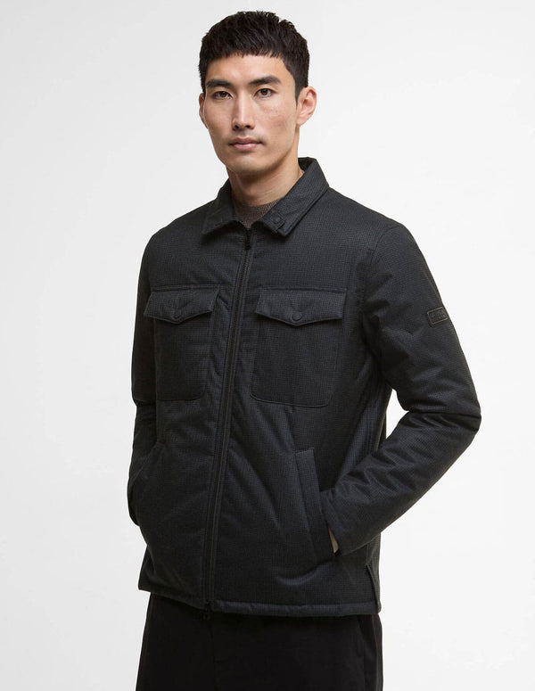 Chaqueta Barbour Check Distill Quilted Negra Hombre