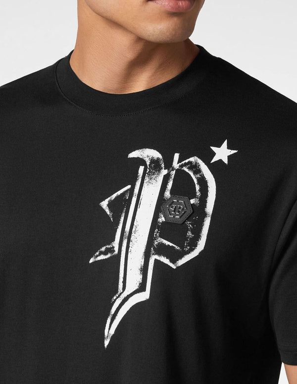 Camiseta Philipp Plein con Logo Negra Hombre