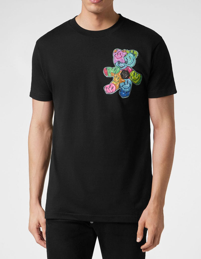 Camiseta Philipp Plein Happy Teddy Negra Hombre