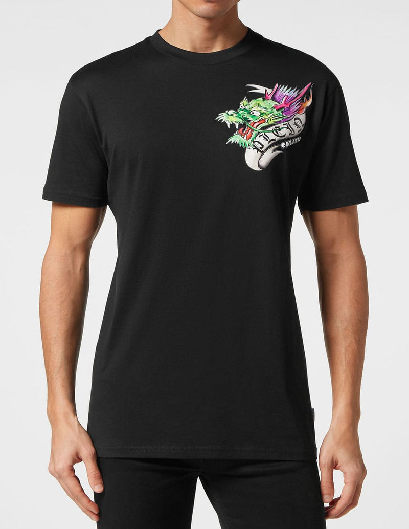 Camiseta Philipp Plein Dragon Negra Hombre