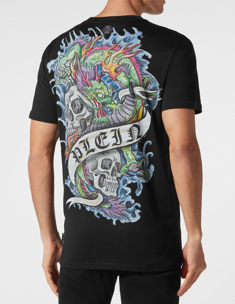 Camiseta Philipp Plein Dragon Negra Hombre