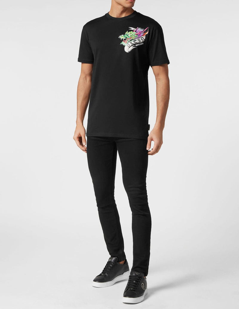 Camiseta Philipp Plein Dragon Negra Hombre