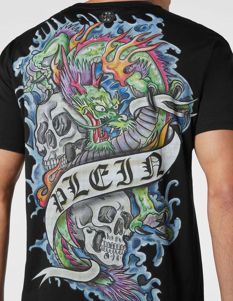 Camiseta Philipp Plein Dragon Negra Hombre