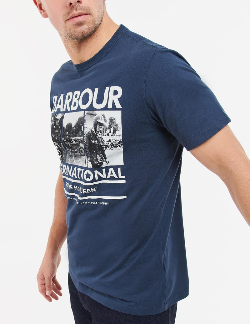 Camiseta Barbour Milton Azul Hombre