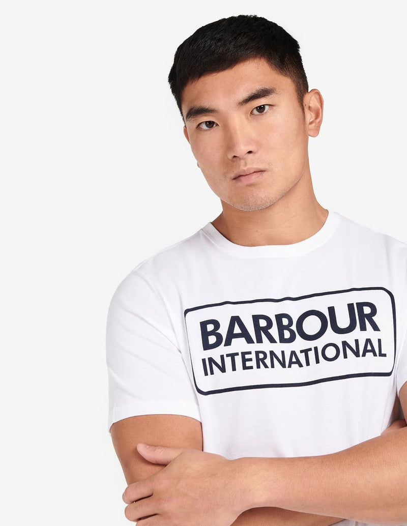 Camiseta Barbour Essential Large Logo Blanca Hombre