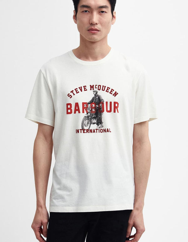 Camiseta Barbour Speedway Blanca Hombre