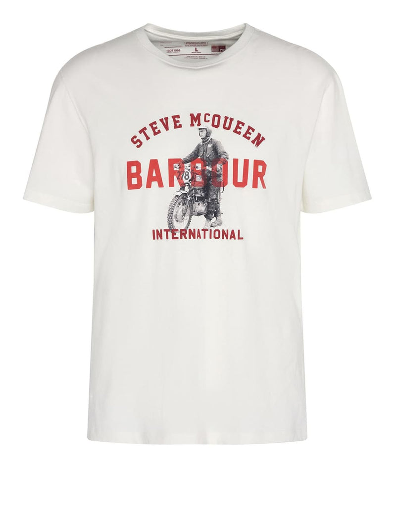 Camiseta Barbour Speedway Blanca Hombre