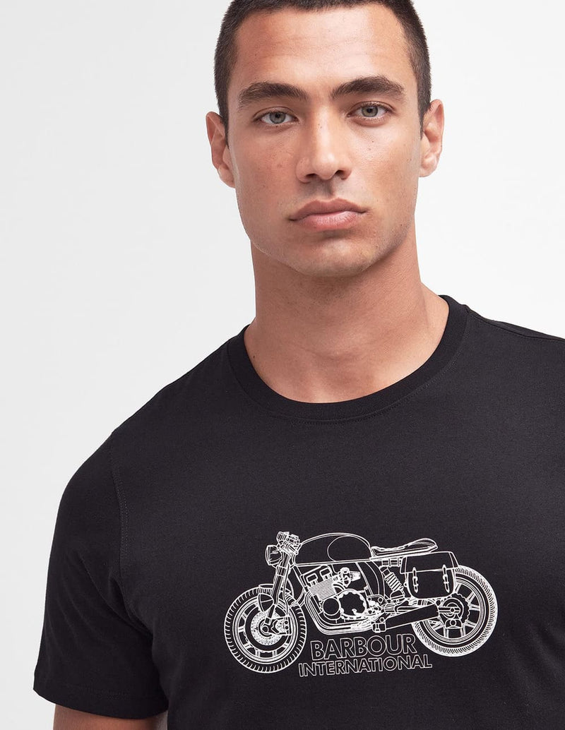 Camiseta Barbour Colgrove Moto Negra Hombre