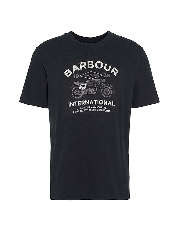 Camiseta Barbour Cafe Graphic Negra Hombre