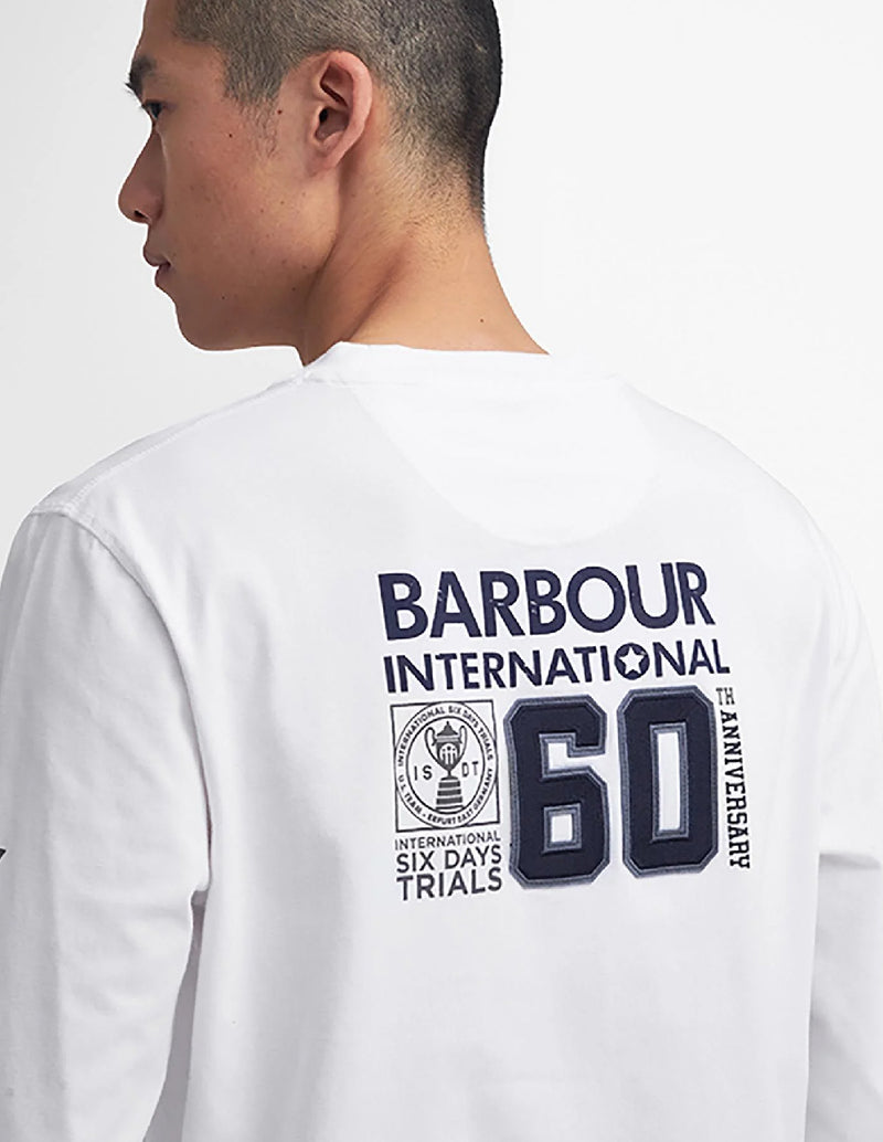 Camiseta Barbour Steve McQueen 60th Anniversary Blanca Hombre