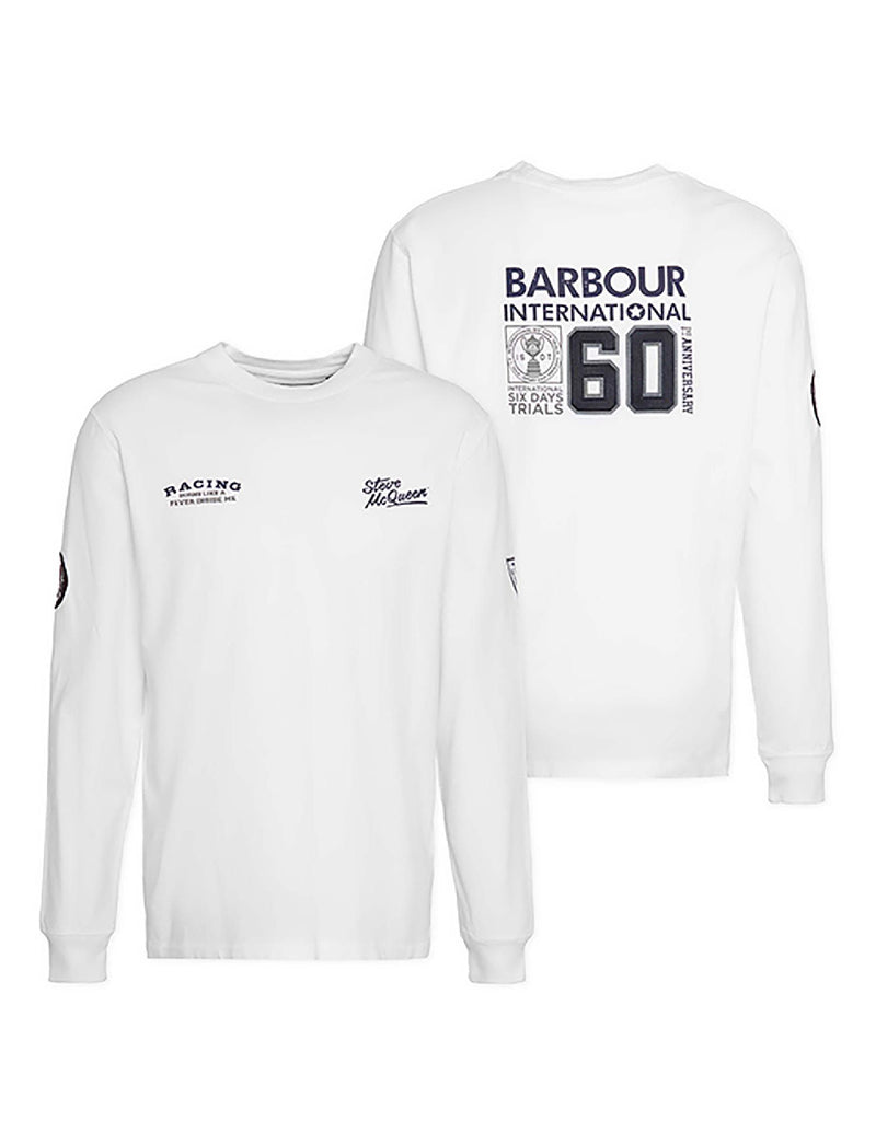 Camiseta Barbour Steve McQueen 60th Anniversary Blanca Hombre