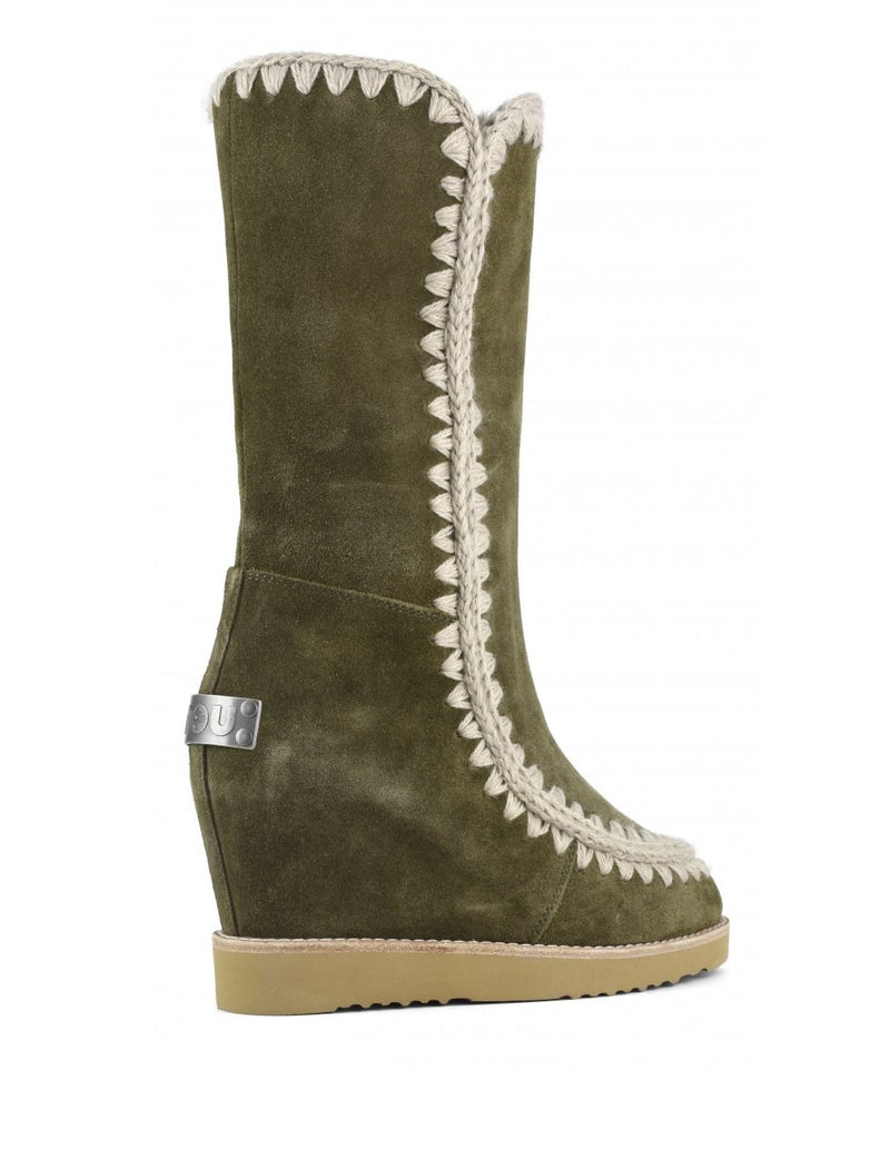 MOU Boots with Interior Heel Green Woman