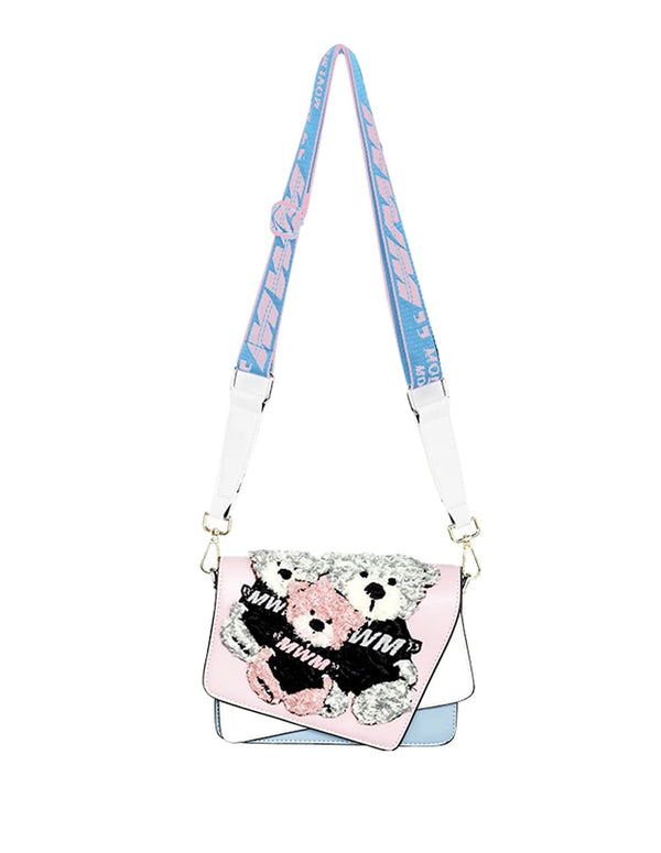 Bolso MWM Teddy Blanco y Azul Mujer