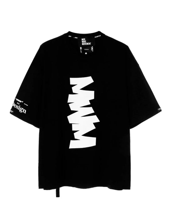 Camiseta MWM con Estampado Negra Unisex