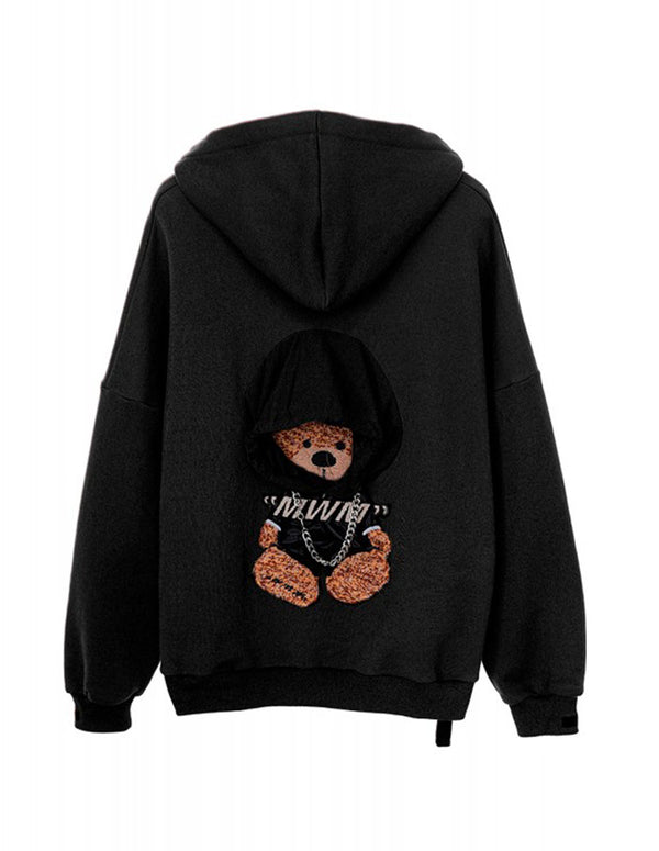 Sudadera con Capucha MWM Teddy Negra Unisex