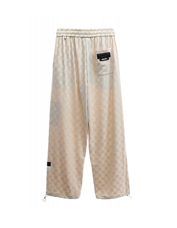 Pantalón MWM Checked con Logo Beige Unisex