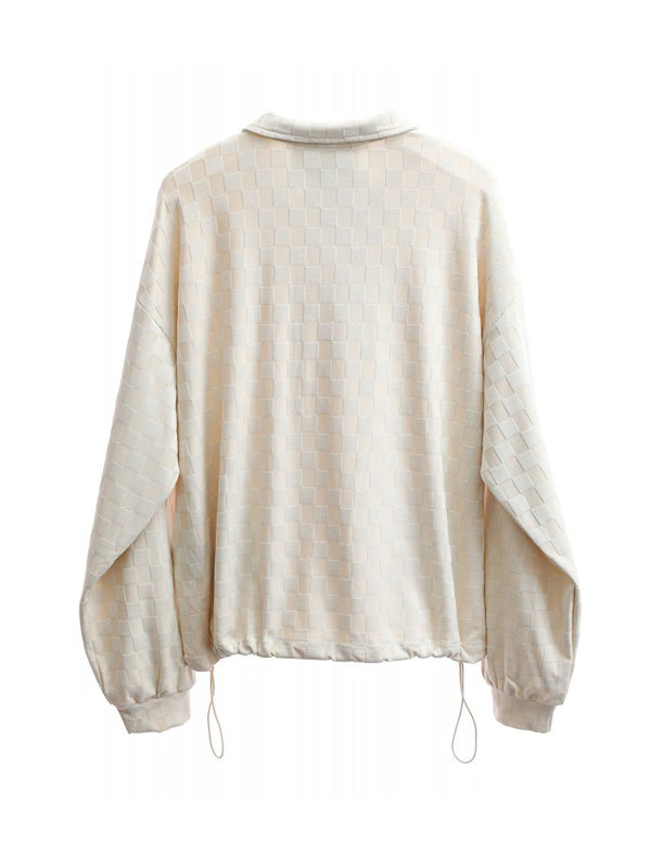 Sudadera MWM Checked con Logo Beige Unisex